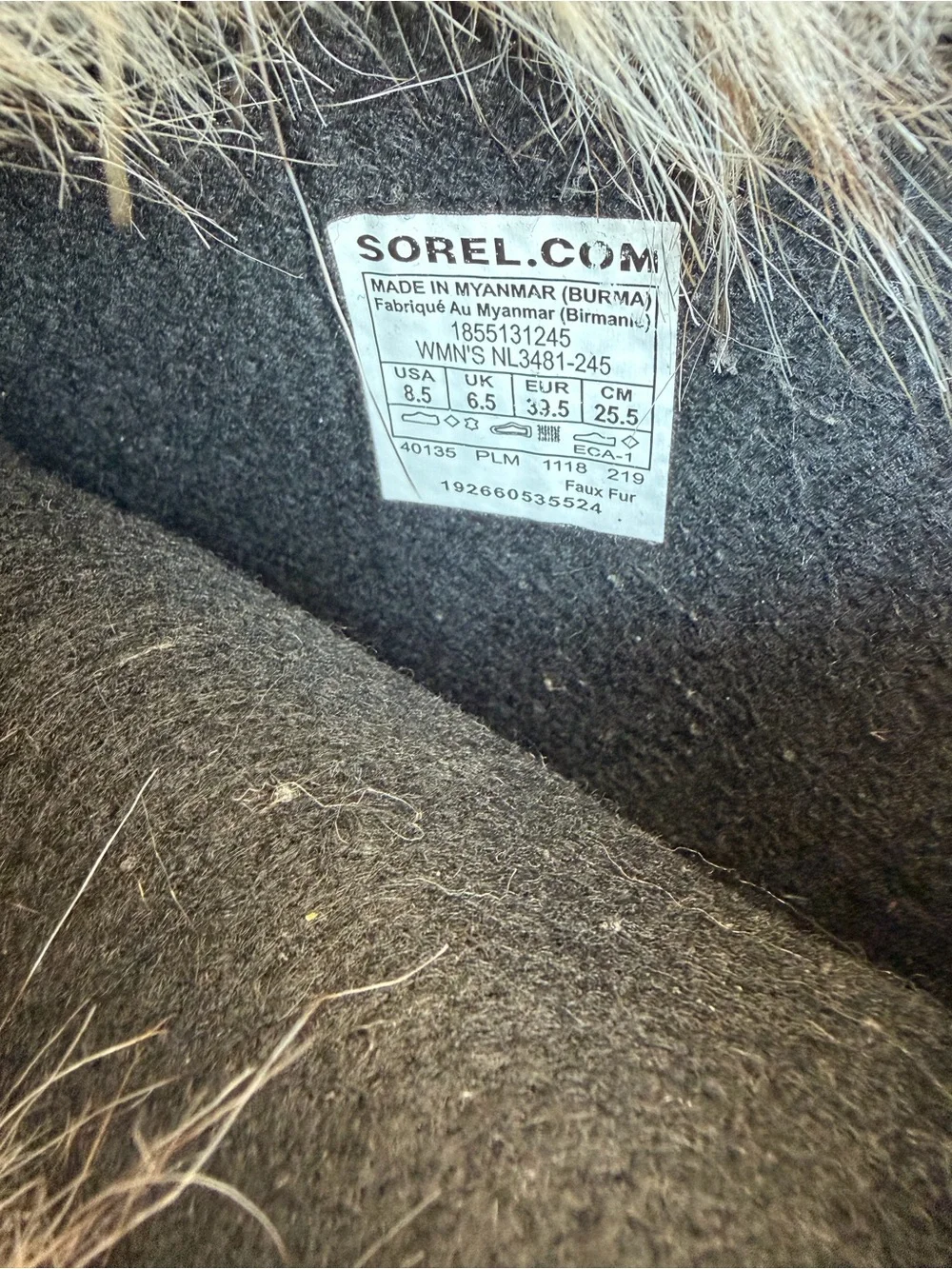 Sorel Joan of Arctic Women's Gray Fur Lined Winter Waterproof Boots Size 8.5